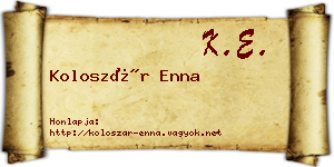 Koloszár Enna névjegykártya
